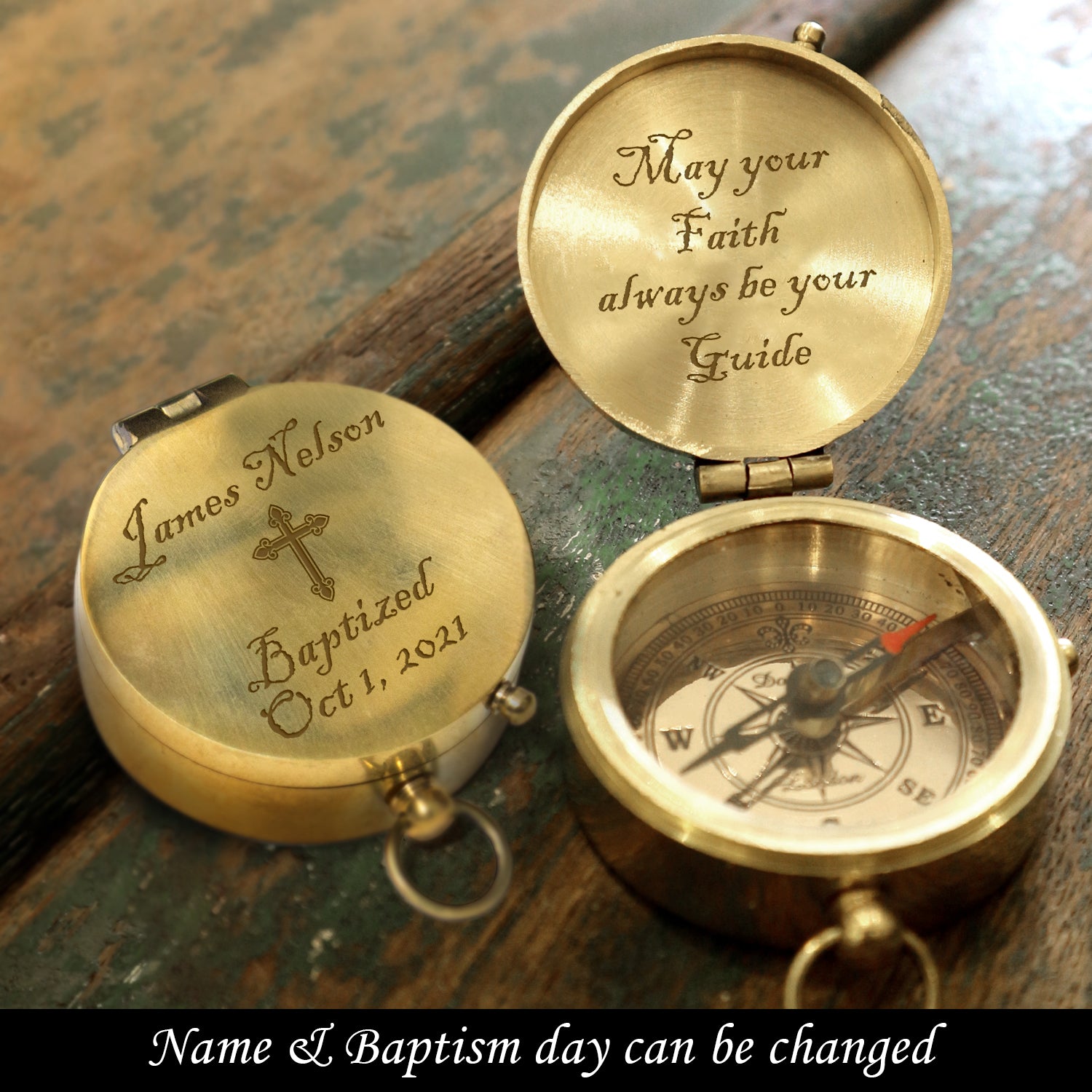 Personalised Engraved Compass - God - To My Lover - May Your Faith Always Be Your Guide - Ukgpb26038