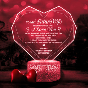 Personalised 3D Led Light - Family - To My Future Wife - Never Forget That I Love You - Ukglca25001