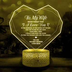 Personalised 3D Led Light - Family - To My Wife - Never Forget That I Love You - Ukglca15002