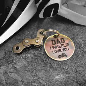 Motocross Keychain - To My Awesome Biker Dad - I Wheelie Love You - Ukgkbf18001 - Love My Soulmate
