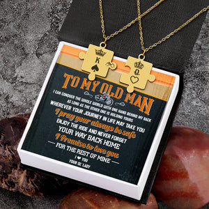 Puzzle Piece Necklace - Biker - To My Old Man - I Love You - Ukglmb26004