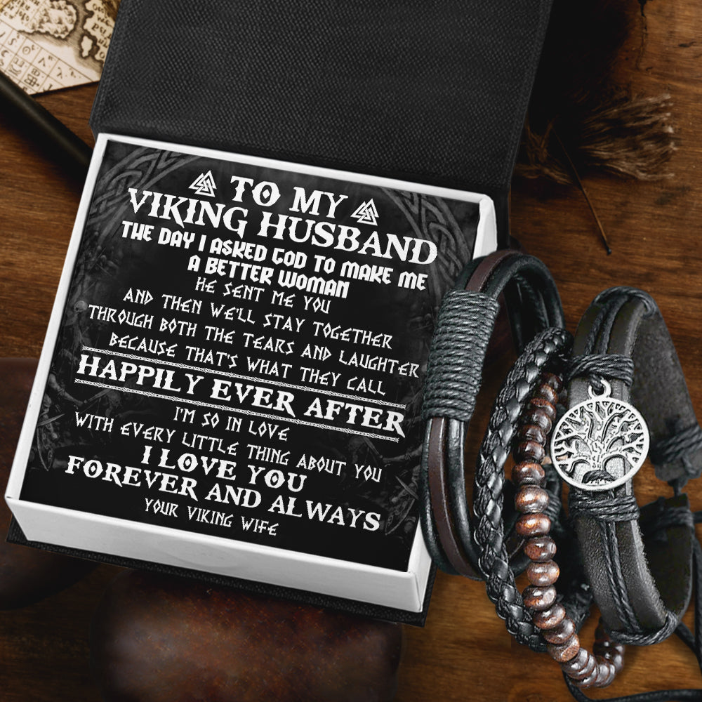 Viking Yggdrasil Bracelet - Viking - To My Viking Husband - I Love You Forever & Always - Ukgbag14001