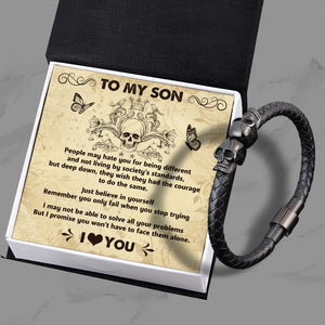 Skull Cuff Bracelet - Skull - To My Son - Just Believe In Yourself - Ukgbbh16001