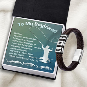Leather Bracelet - Fishing - To My Boyfriend - I Love You More Than You Love To Fish - Ukgbzl12015