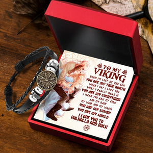 Viking Compass Bracelet - Viking - To Man - I Love You To Valhalla & Back - Ukgbla26005