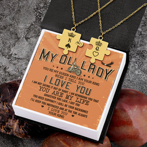 Puzzle Piece Necklace - Biker - To My Ol' Lady - I Love You - Ukglmb13002