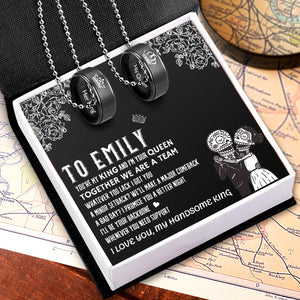 Personalized Couple Pendant Necklaces - Skull - To My Man - Together We Are A Team - Ukgnw26005 - Love My Soulmate