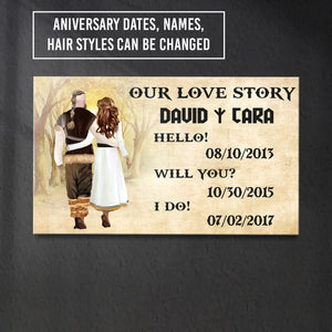 Personalised Matte Canvas - Viking - To Couple - Our Love Story - Uksjkc34013
