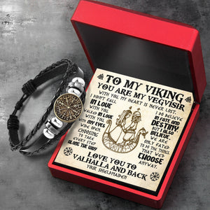 Viking Compass Bracelet - Viking - To My Man - I Love You To Valhalla And Back - Ukgbla26007