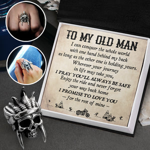 Tribal Chief Ring - Native American & Indian Motorcycle - To My Old Man - I Promise To Love You - Ukgrlm26001