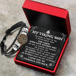 Viking Compass Bracelet - Viking - To My Son - I Love You Valhalla And Back - Ukgbla16003
