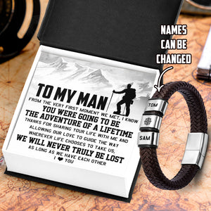 Personalized Leather Bracelet - Hiking - To My Man - Thanks For Sharing Your Life With Me - Ukgbzl26049