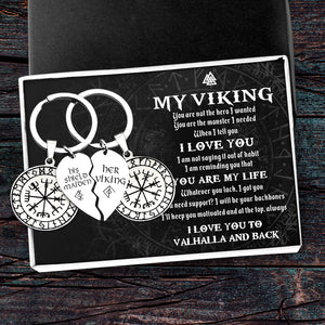 Viking Compass Couple Keychains - My Viking - You Are My Life - Ukgkdl26001 - Love My Soulmate