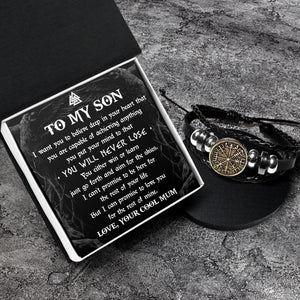 Personalised Viking Compass Bracelet - Viking - My Viking Son - You Will Never Lose - Ukgbla16004