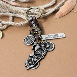 Motorcycle Keychain - Biker - To My Son - We'll Always Be Connected By Our Hearts - Ukgkx16005