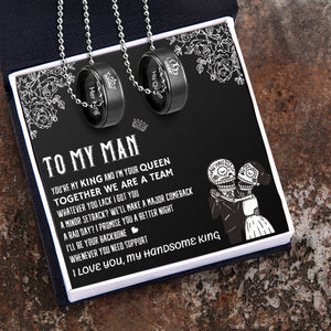 Personalized Couple Pendant Necklaces - Skull - To My Man - Together We Are A Team - Ukgnw26005 - Love My Soulmate