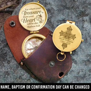 Personalised Engraved Compass - God - To Lover - Your Heart Will Be Also - Ukgpb26043