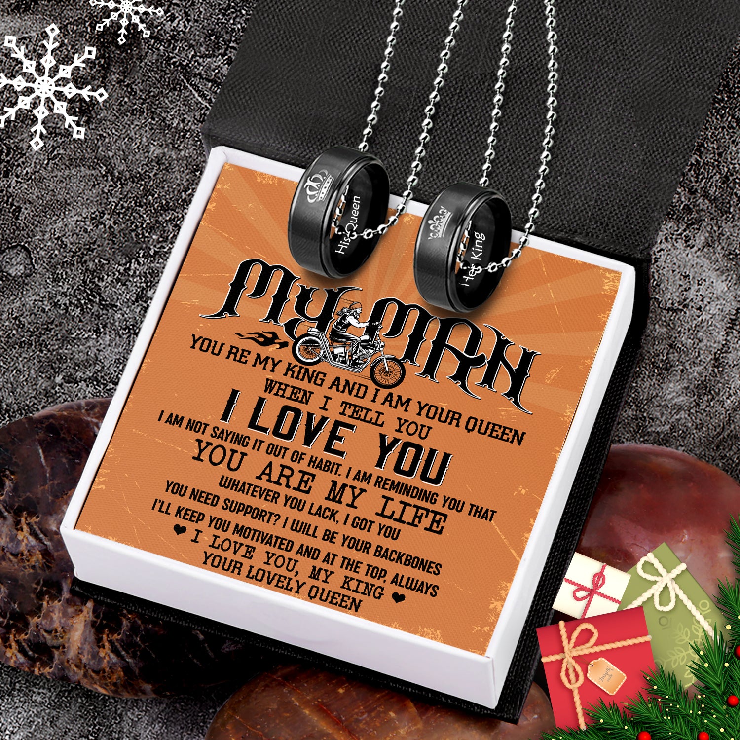 Couple Pendant Necklaces - Biker - To My Man - You Are My Life - Ukgnw26021
