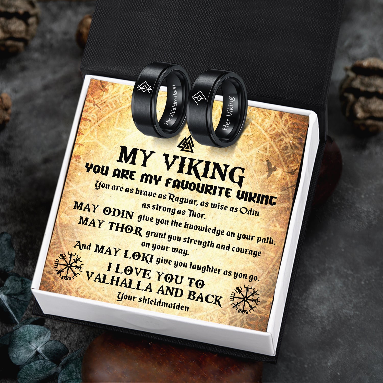 Couple Ring - Viking - To My Viking - I Love You To Vahalla And Back - Ukgrlc26005
