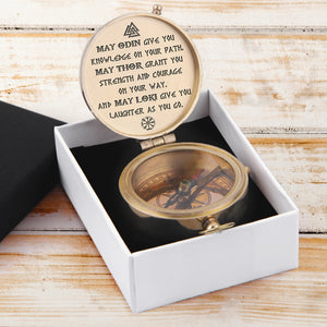 Engraved Compass - My Man - Odin Give You Knowledge On Your Path - Ukgpb26011
