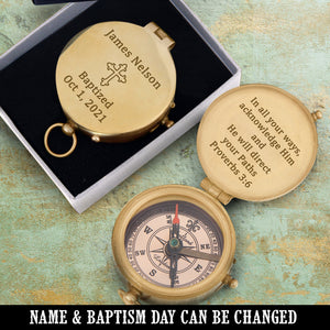 Personalised Engraved Compass - God - To My Lover - He Will Direct Your Paths - Ukgpb26035