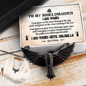Dark Raven Necklace - Viking - My Shieldmaiden - I Am Yours Until Valhalla - Ukgncm13006