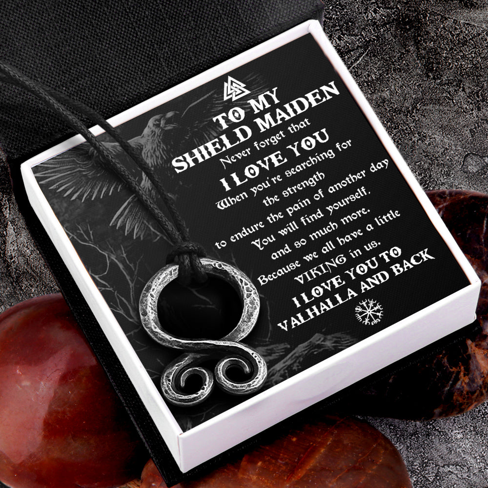 Troll Cross Necklace - Viking - To My ShieldMaiden - I Love You To Vahalla And Back - Ukgnfq13001