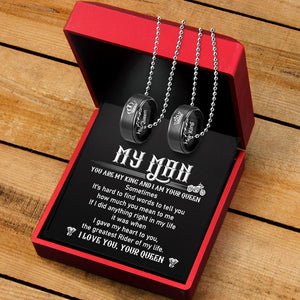 Couple Pendant Necklaces - Biker - To My Man - How Much You Mean To Me - Ukgnw26014