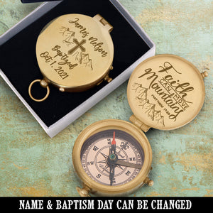 Personalised Engraved Compass - God - To My Lover - Faith Can Move Mountains - Ukgpb26036