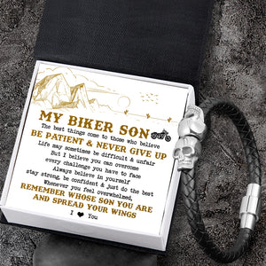 Skull Cuff Bracelet - Biker - To My Son - I Love You - Ukgbbh16010
