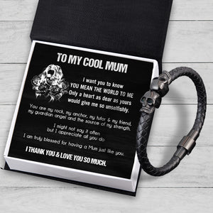 Skull Cuff Bracelet - Skull - To My Mum - I Thank You & Love You So Much - Ukgbbh19004