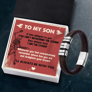 Leather Bracelet - Skull - To My Son - I'll Always Be With You - Ukgbzl16034