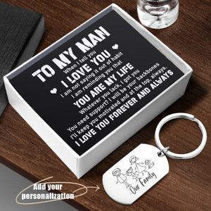 Dog Tag Keychain - Family - To My Man - I Love You Forever And Always - Ukgkn26004