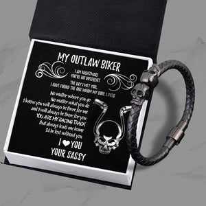 Skull Cuff Bracelet - Skull Biker - To My Man - You Are My Racing Track - Ukgbbh26006
