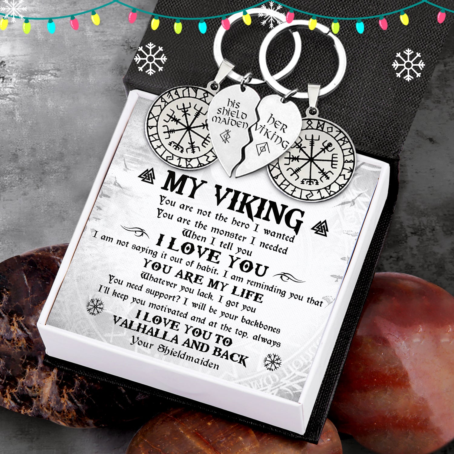 Viking Compass Couple Keychains - Viking - To My Viking - You Are My Life - Ukgkes26001