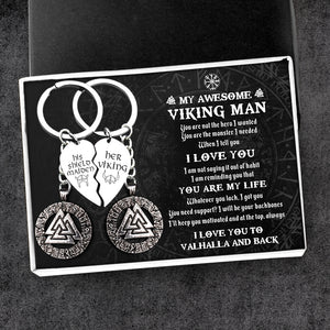 Viking Valknut Couple Keychains - My Awesome Viking Man - You Are My Life - Ukgkdk26001 - Love My Soulmate