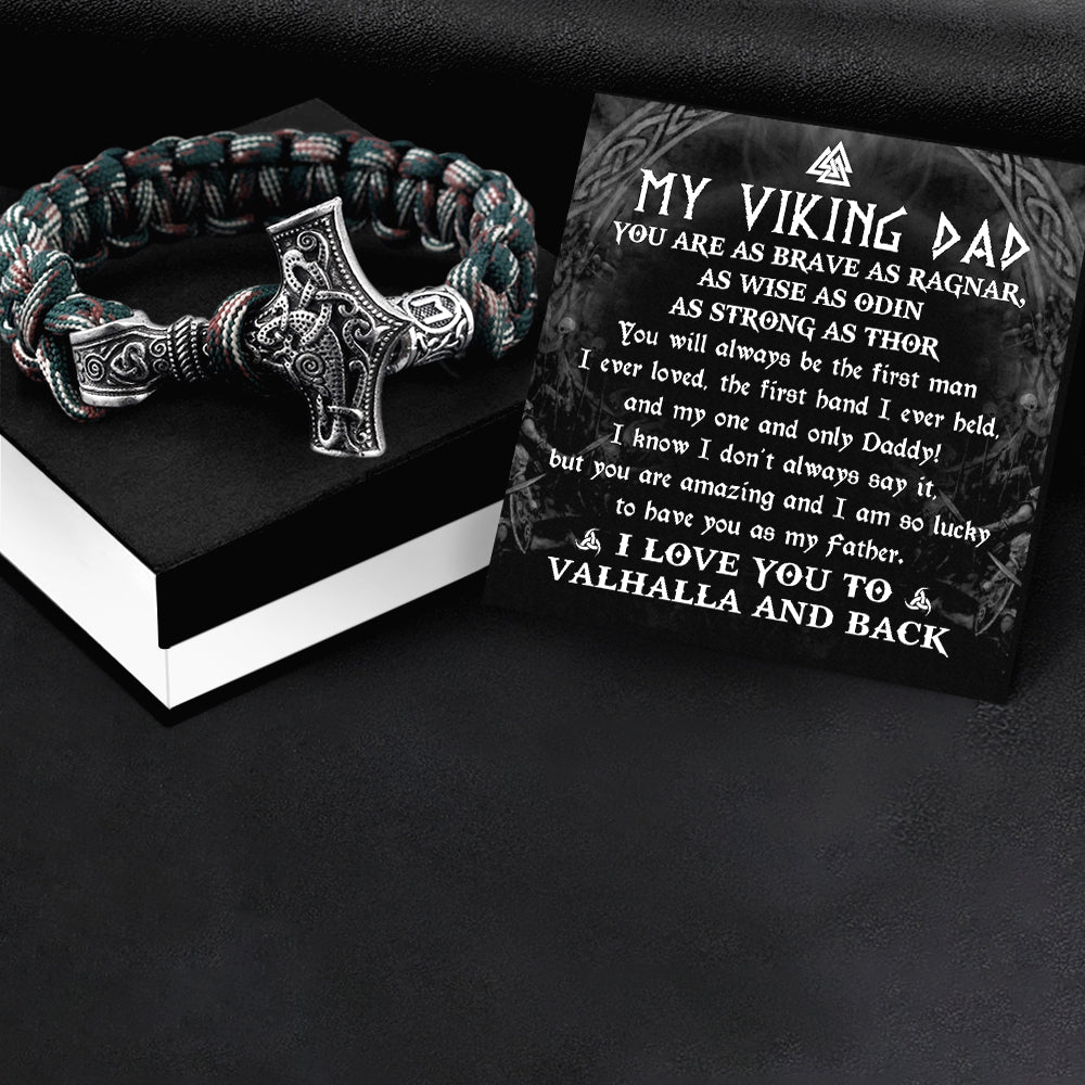 Viking Thor's Hammer Bracelet - Viking - To My Dad - I Love You To Valhalla & Back - Ukgbo18001