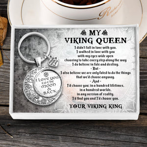 Vintage Moon Keychain - My Viking Queen - I Love You To The Moon And Back - Ukgkcb13002