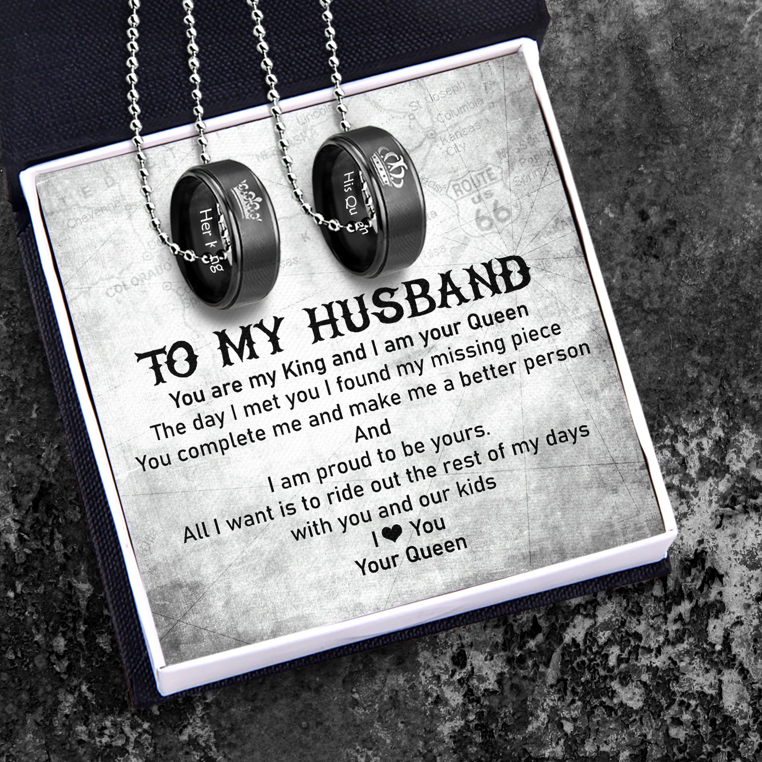 Couple Pendant Necklaces - Biker - To My Husband - I Am Proud To Be Yours - Ukgnw14002
