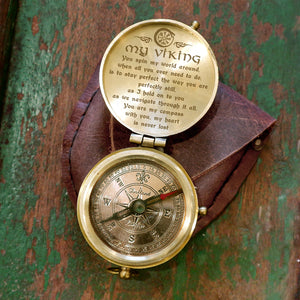 Engraved Compass - Viking - To My Man - You Spin My World Around - Ukgpb26074
