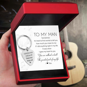 Guitar Pick Keychain - Guitar - To My Man - I Love You - Ukgkam26004
