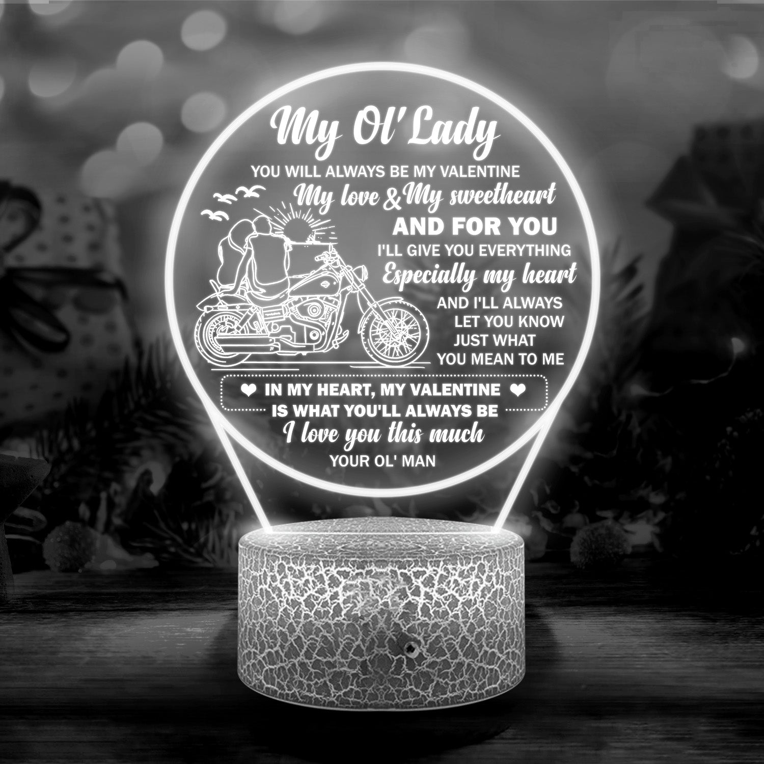 3D Led Light - Biker - To My Ol' Lady - I Love You This Much - Ukglca13003