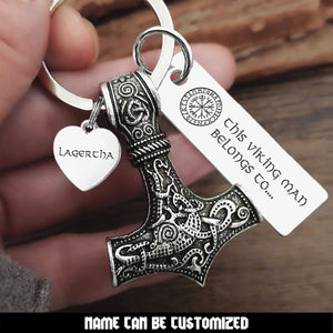 Personalized Viking Thor Keychain - Viking - My Viking - I Love You To Valhalla And Back - Ukgkbv26003