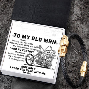 Skull Cuff Bracelet - Biker - To My Old Man - Thank You For Being My Best Friend - Ukgbbh26028