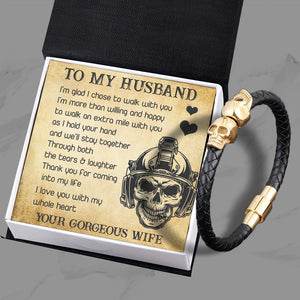Skull Cuff Bracelet - Skull - To My Husband - I Love You With My Whole Heart - Ukgbbh14002