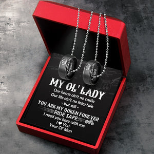 Couple Pendant Necklaces - Biker - To My Ol' Lady - You Are My Queen Forever - Ukgnw13006