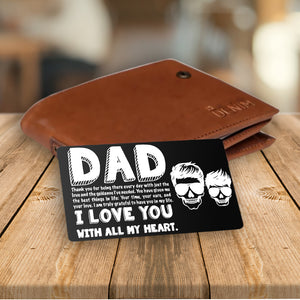 Wallet Card - Skull & Tattoo - To Dad - I Love You With All My Heart - Ukgca18007