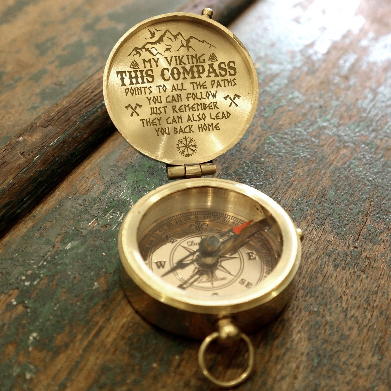 Engraved Compass - Viking - To My Man - They Can Also Lead You Back Home - Ukgpb26065