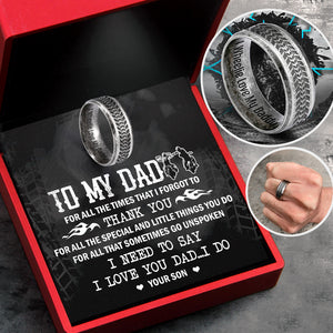 Steel Wheel Ring - Biker - To My Dad - From Son - I Love You Dad...i Do - Ukgri18013