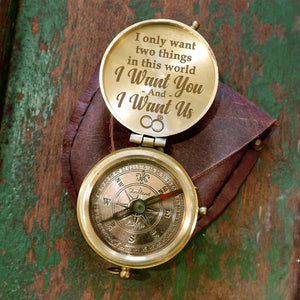 Engraved Compass - Family - To My Future Wife - I Want You - Ukgpb25002